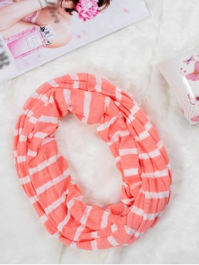 Jersey Striped Double Loop Scarf